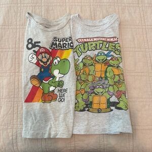 Super Mario and Teenage Mutant Ninja Turtles Kids T-Shirts - Gray